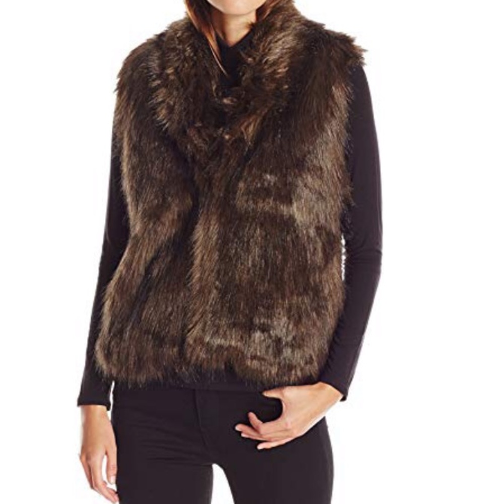 Joie wool cashmere reversible fur vest s gillet